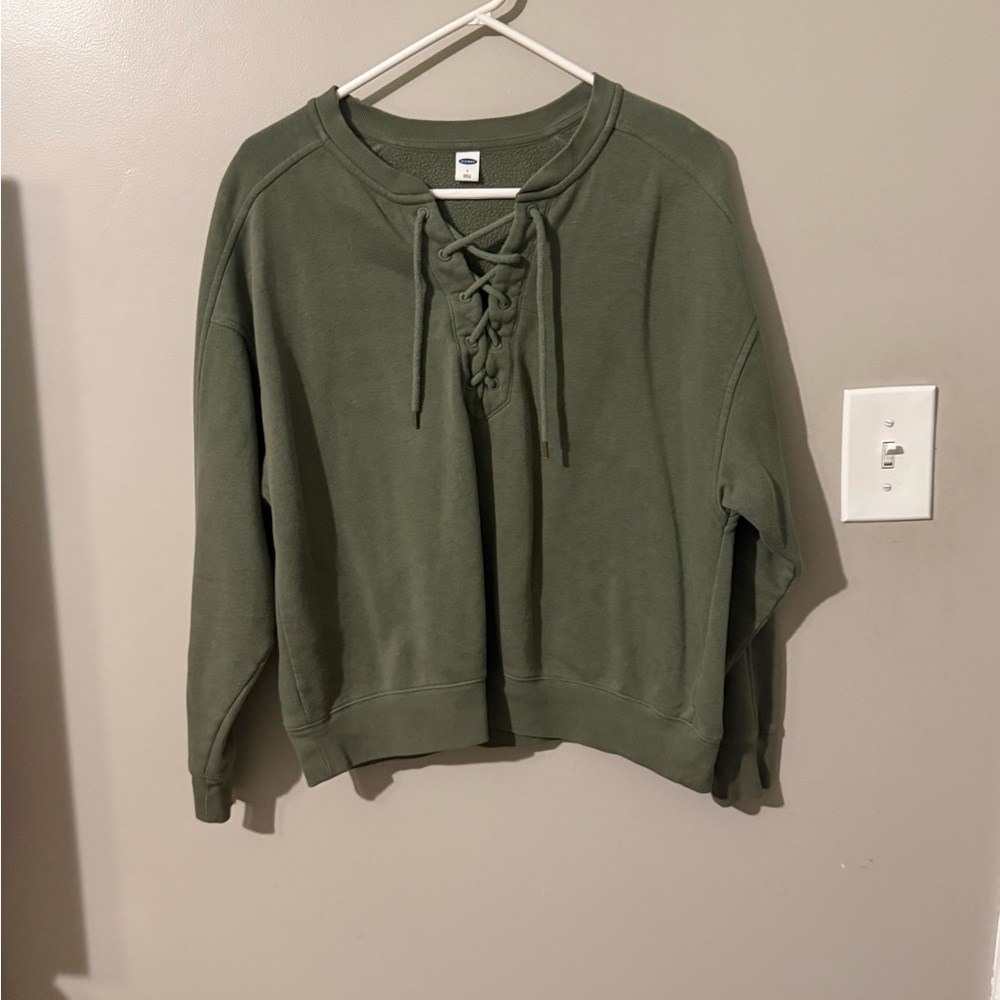 Old Navy Green Lace-Up Sweatshirt
